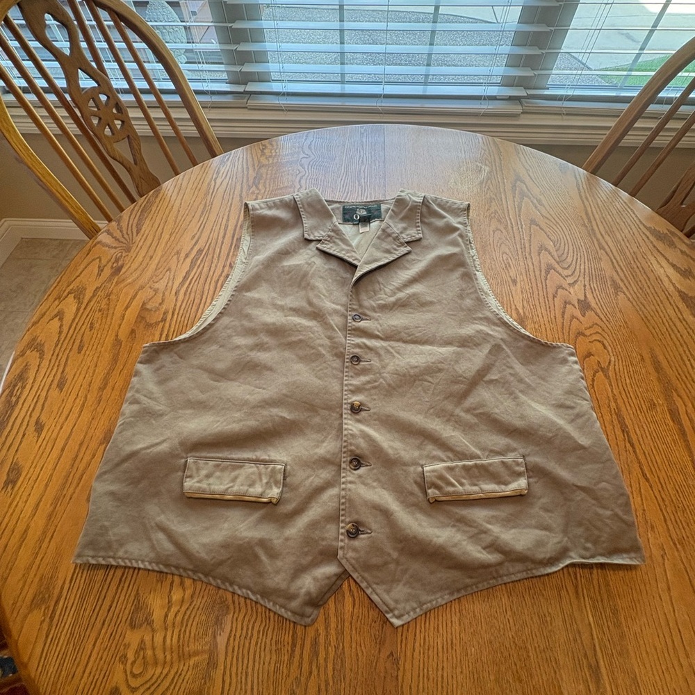 Orvis Men’s XL Vintage Tan Khaki Casual Vest
